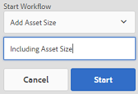 select workflow, provide a title and click start