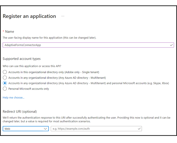 Register a Azure Active Directory Application