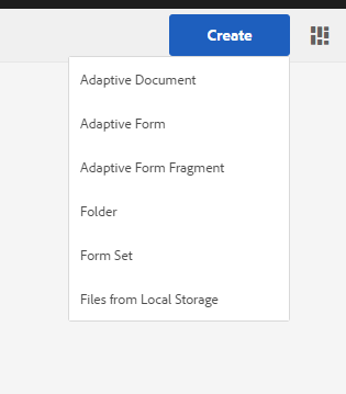 Files from local storage option under Create
