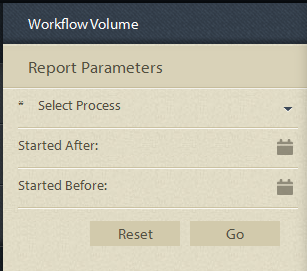 long running processes report parameters panel