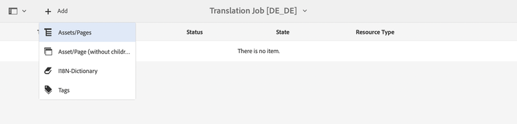 Empty translation job