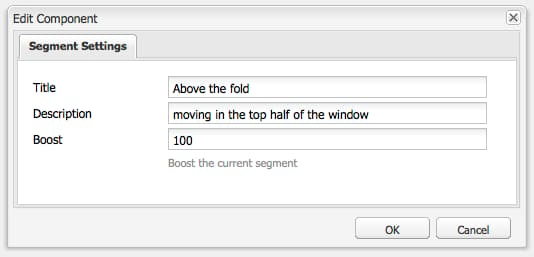 Editing the segment settings in the Segment Editor