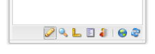 Bottom border of the sidekick with a horizontal row of seven icons. Two of the icons at the start of the row, the edit icon and the preview mode icon, are indicated by a pencil symbol and a magnifying glass symbol, respectively.