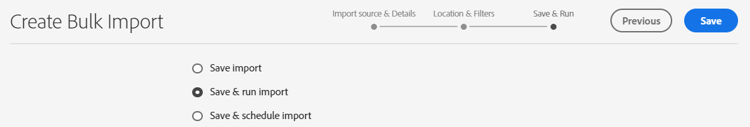 Execute bulk import