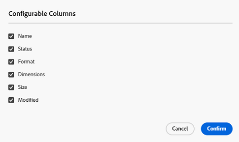 Configure columns