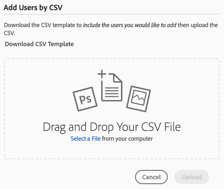 Add users by csv