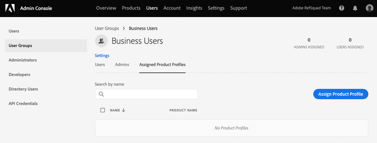 Assign profiles to group