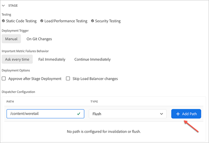 Dispatcher configuration