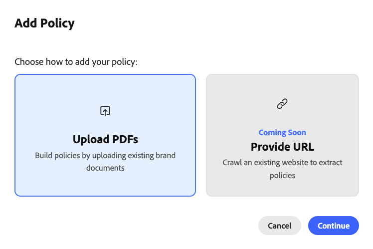 Upload your brand policy document