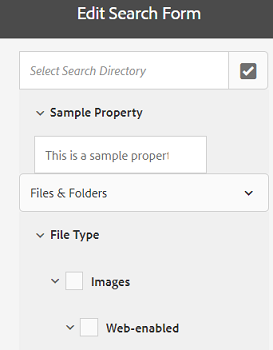 Preview the search form before submitting the changes