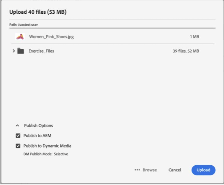 upload image-selective piblish mode