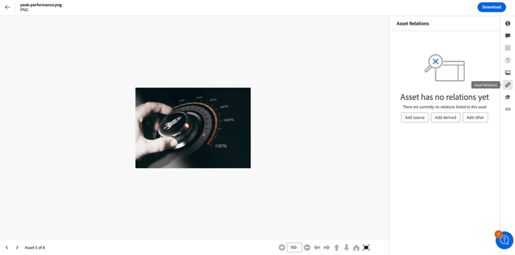 open an asset's Properties page to relate the asset