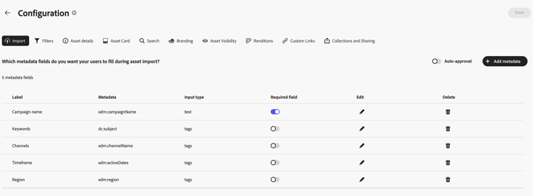 Configuration UI upload details on Content Hub