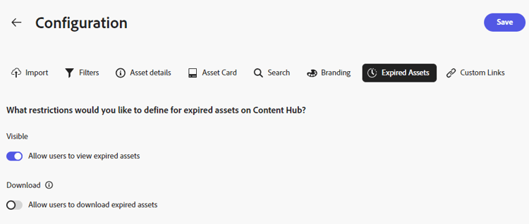 Expired assets on Content Hub