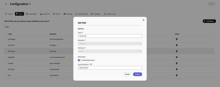 Bulk Search Configuration