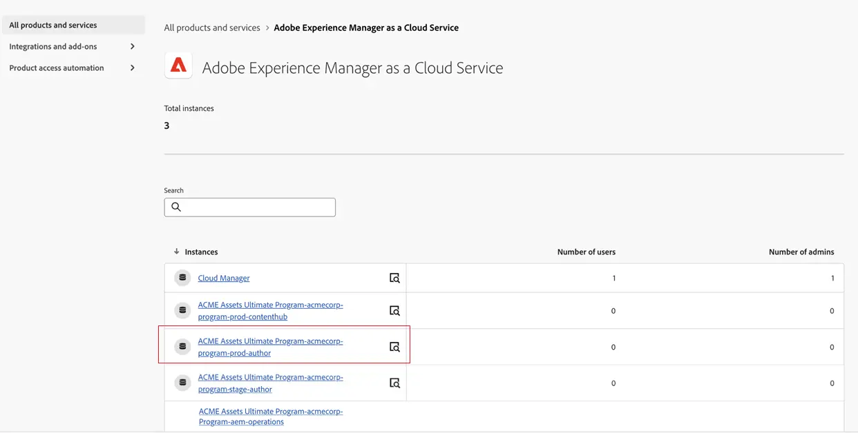 Product profiles for AEM as a Cloud Service