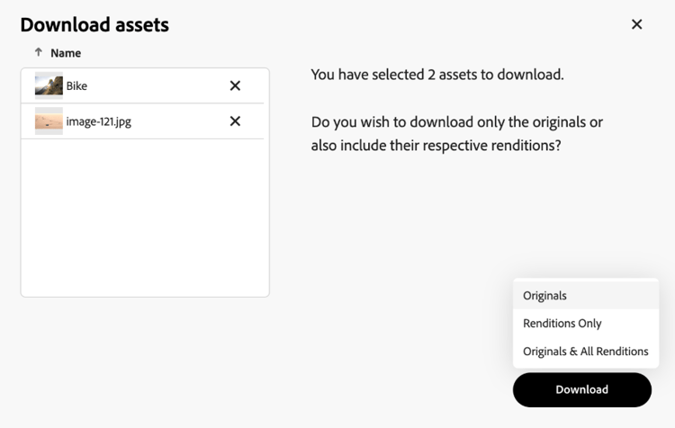 Download multiple renditions