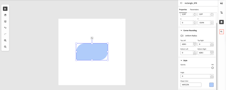 adjust corner roundness of shapes