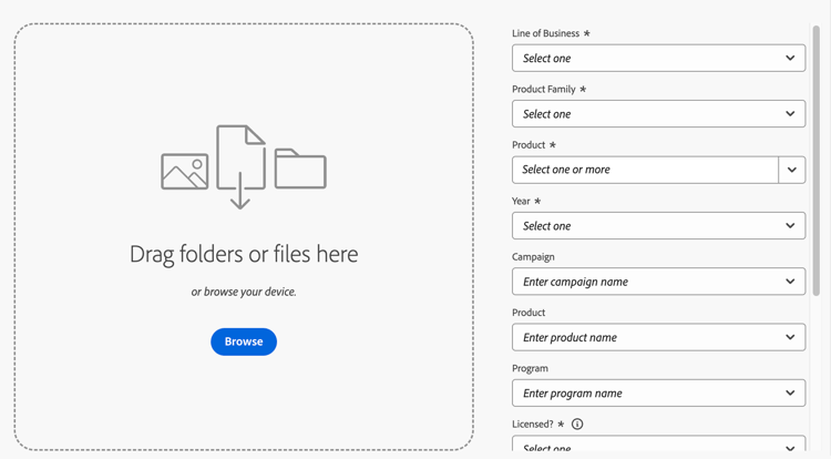 upload assets with metadata