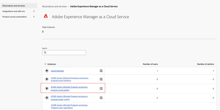 Product profiles for AEM as a Cloud Service