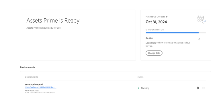 AEM Assets Prime is avaiable