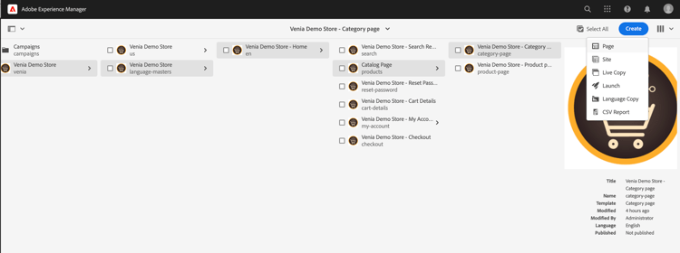 create template page