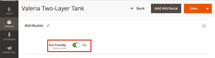 Switch toggle to yes