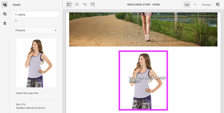Product Teaser with pink border
