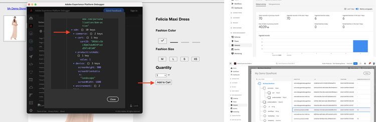 Review addToCart event data in Adobe Experience Platform Debugger
