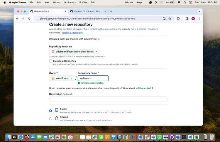 Set the repository to public