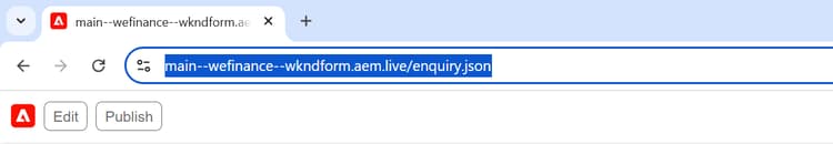 JSON of the form spreadsheet