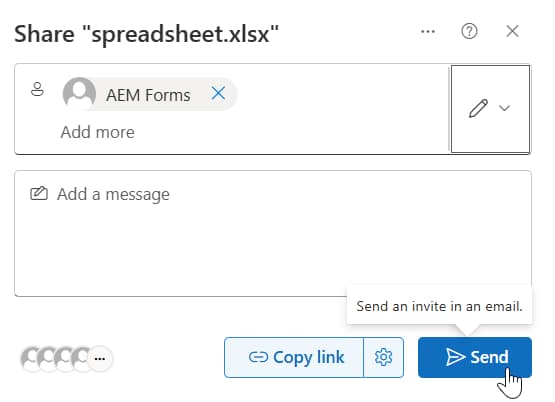 Share incoming sheet