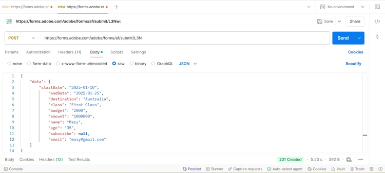 postman screen