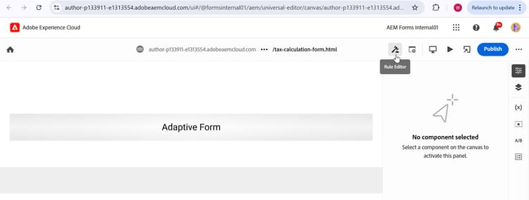 Universal Editor rule editor
