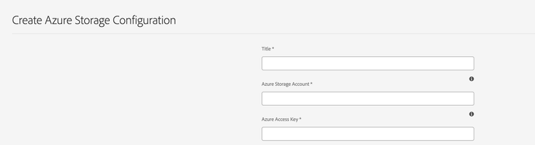 Azure Storage Configuration