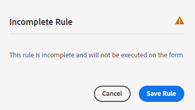incomplete rule warning
