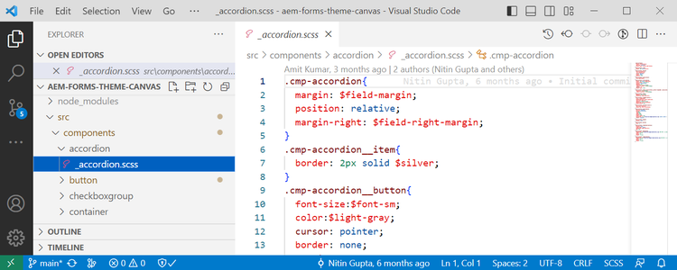 adaptive form based theme structure