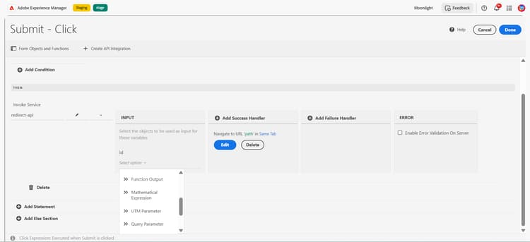 Function call and Mathematical Expression support