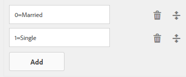 Radio button values from rule editor