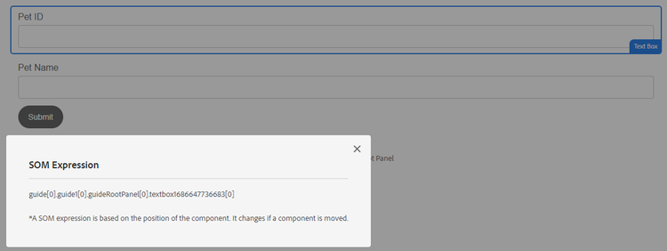 Som Expression of an adaptive form field to display error reponse in custom error handler