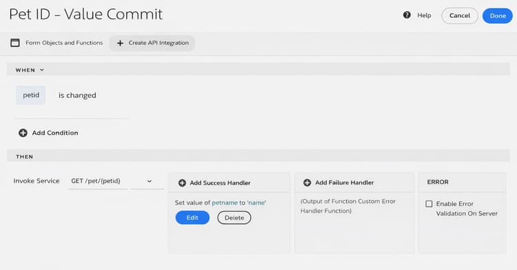 add custom error handler in a form to handle error responses