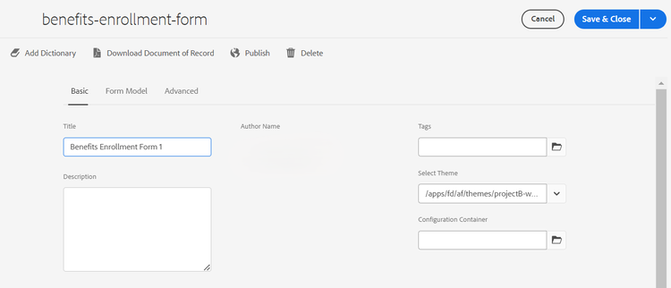 Rename an AEM Adaptive Form