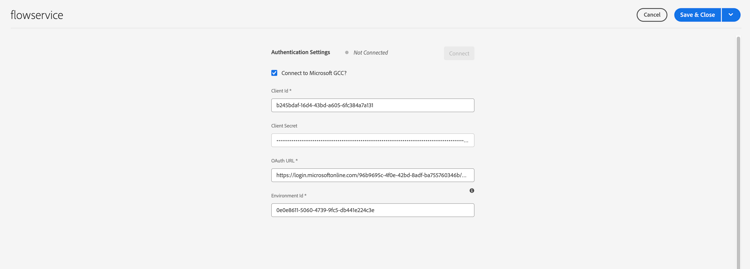 Power Automate Cloud Configuration
