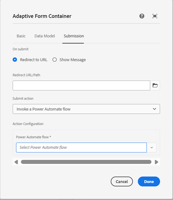 Configure Submit Action