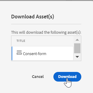 Download forms assets