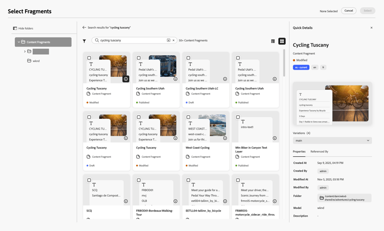 The Content Fragment Selector