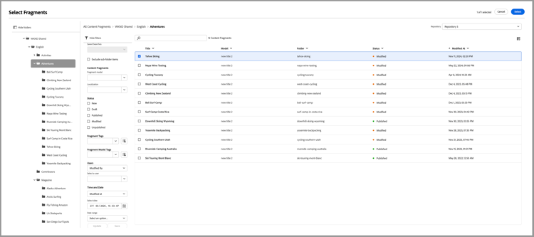 The Content Fragment Selector