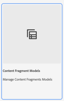 Content Fragment Models in Tools