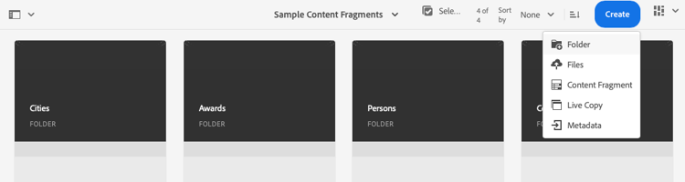 Create Folder option
