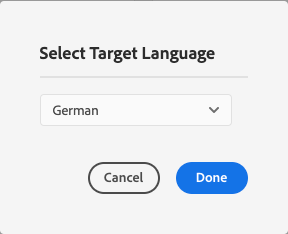 Select target language